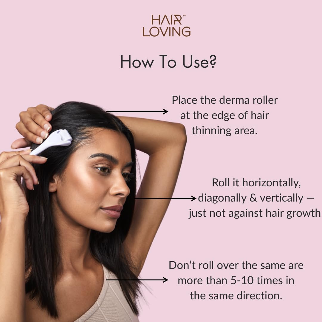 Hair Loving Derma Roller for Hair Growth, 0.5 mm Microneedle Scalp Roller, Stimulates Circulation & Stem Cell Activation - Image 3