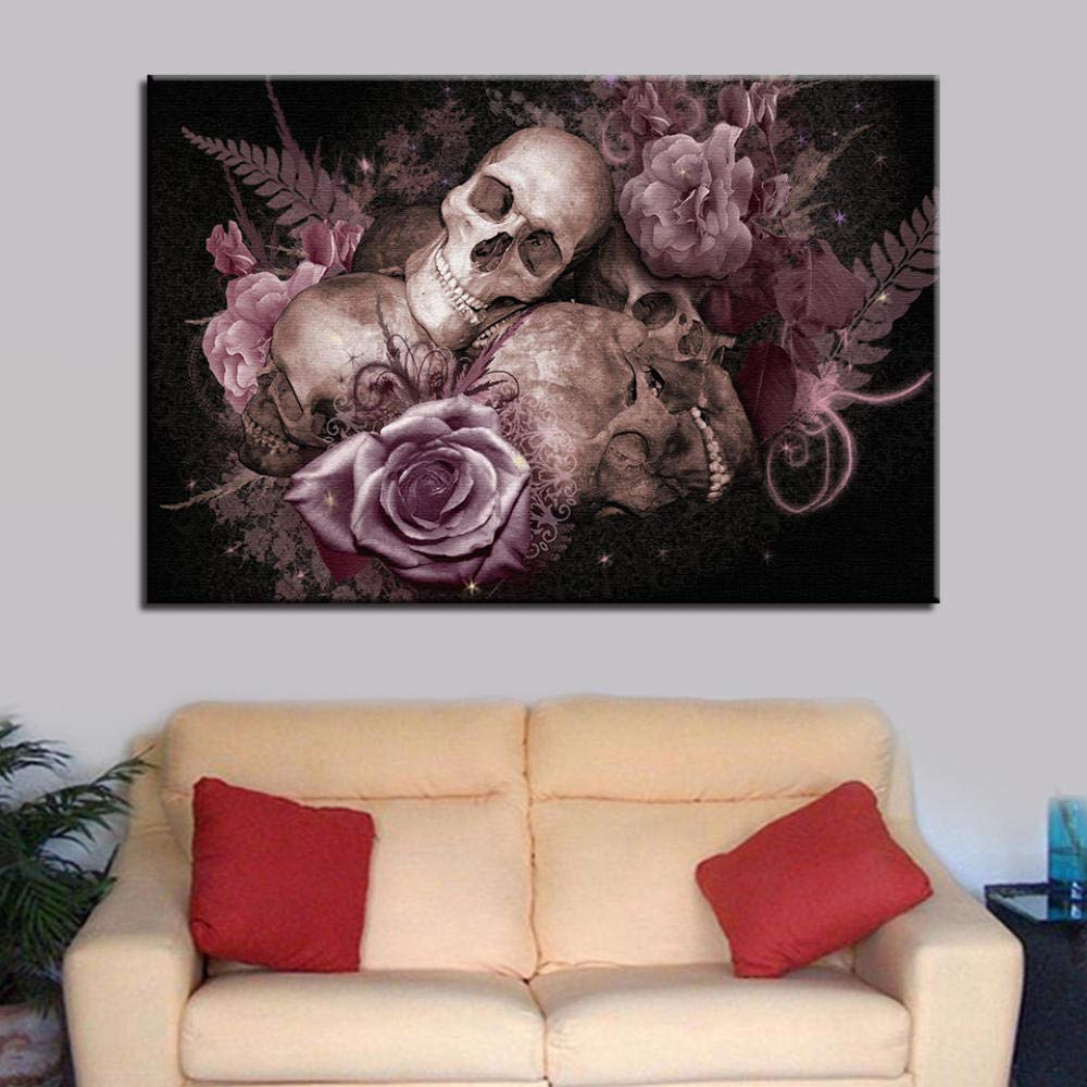 SKOEUI Leinwandbild Mystische Vögel 70x140 Cm - Gothic Feder Wandbild Ohne Rahmen