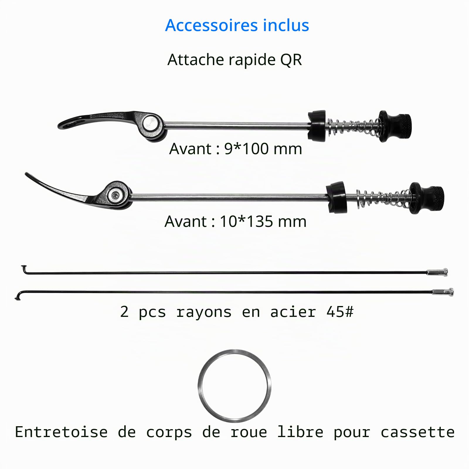 Roues de VTT de 26''/27.5''/29'', Jantes Ultra légères en Alliage d'aluminium 32H Haute résistance, Frein à Disque à dégagement Rapide,Compatible avec Cassette 7-12 Vitesses