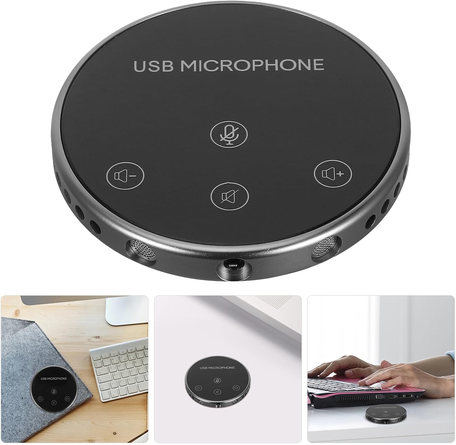 NUOBESTY Versatile USB Omnidirectional Conference Microphone Audio Pickup for Meetings and Streaming Lightweight Compact Design Compatible with Laptop Voice Chat