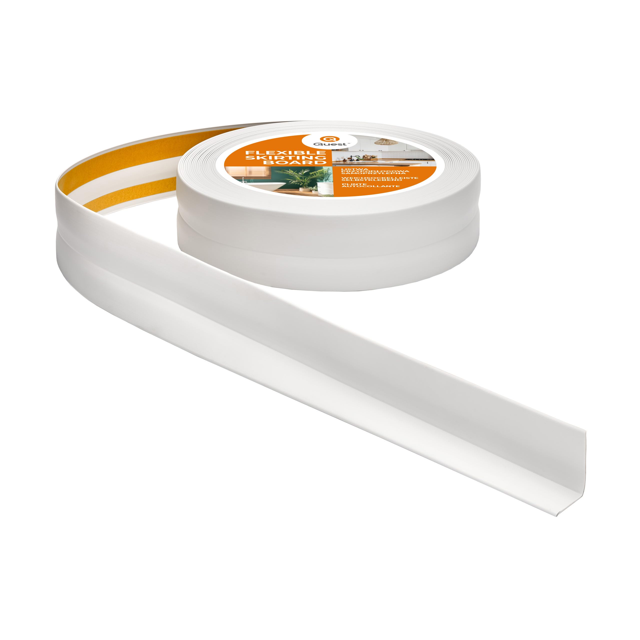 Quest Skirting Board PVC 32 x 23 mm Self-Adhesive - Ash Grey, 5 m