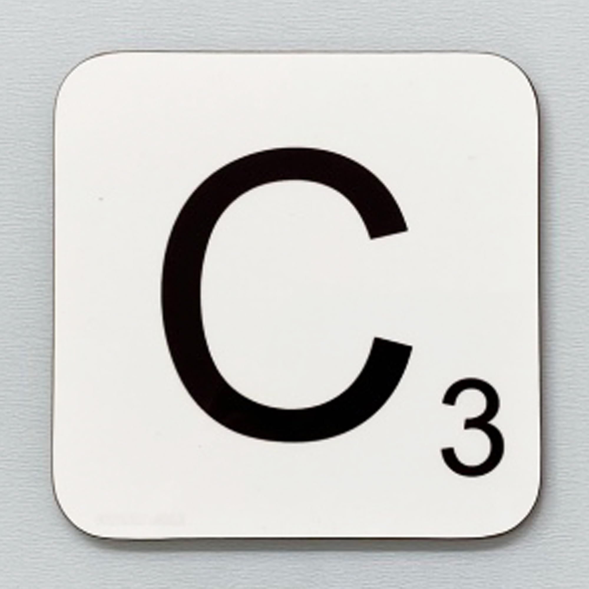 Coasteroo C Scrabble Letter - Fun Word Games Themed Design - Drinks Coaster - Hardboard - 9Cm X 9Cm - Gloss Finish