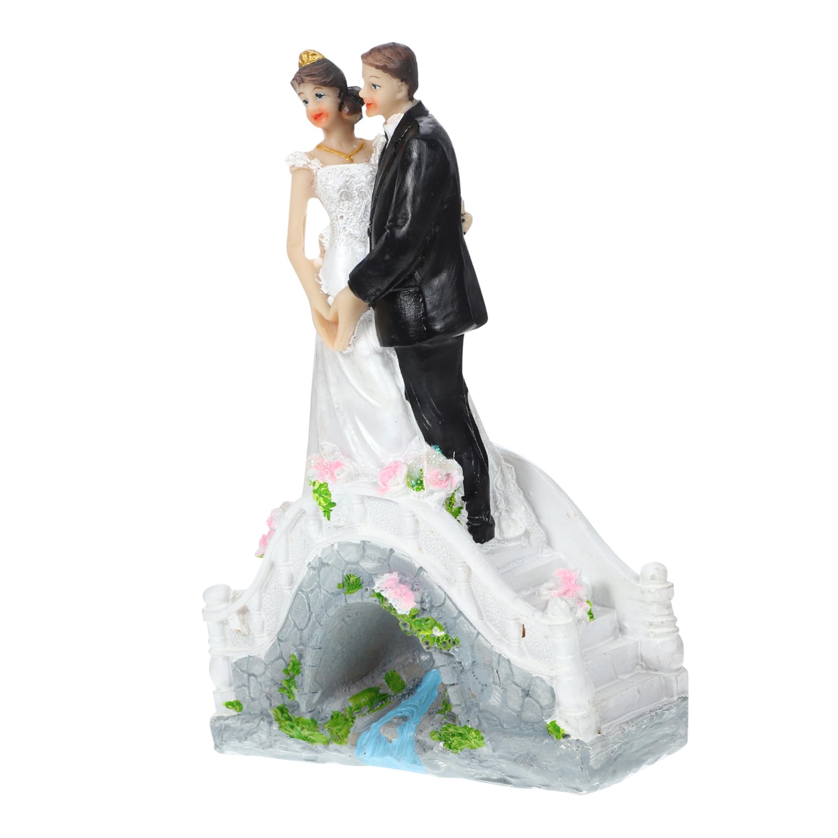VICASKY 3 Stück Elegante Hochzeitstortendeko Brautpaar Figur Resin Handbemalt Delikate Hochzeit Party Dekoration für Verlobung Brautdusche