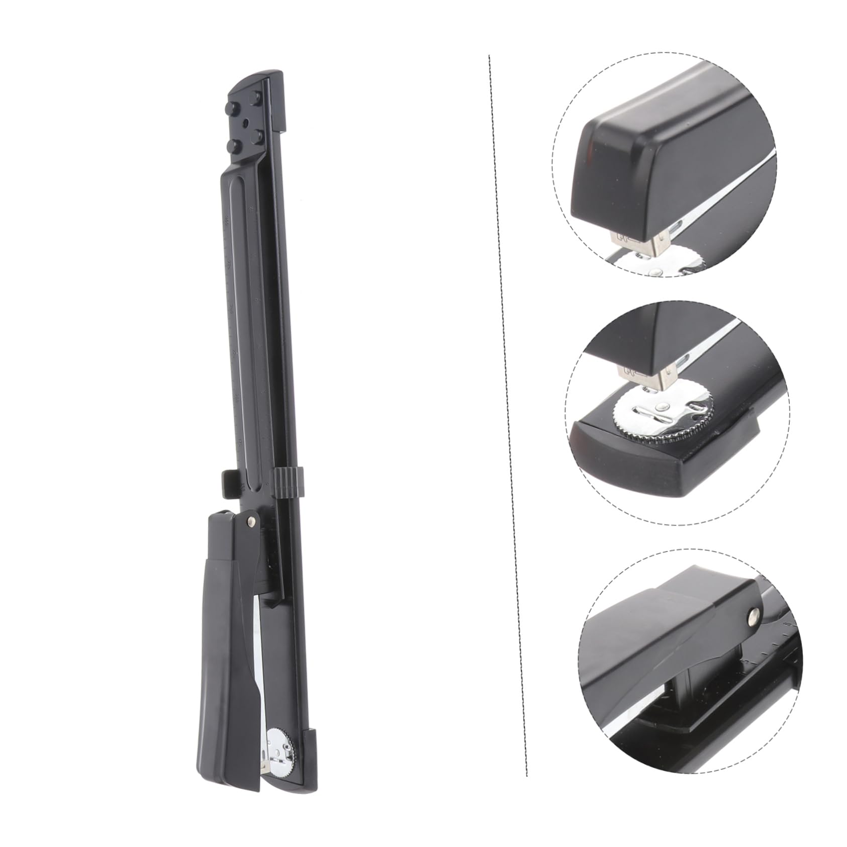 Cucitrice da Tavolo Lunga Braccio Portatile per Materiali Spessi in Metallo e Plastica per Scuola e Ufficio Colore Nero