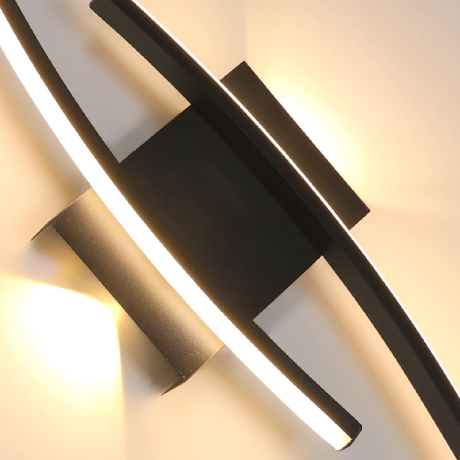 DELIPOP Aplique Pared Interior, 27W Largo Lámpara de Pared LED Moderna, Negro Iluminación para Salón Dormitorio Pasillo Estudio, Blanco Cálido 3000K | Diseño Largo Luz de Pared para Dormitorio Cocina Oficina Comedor Balcón