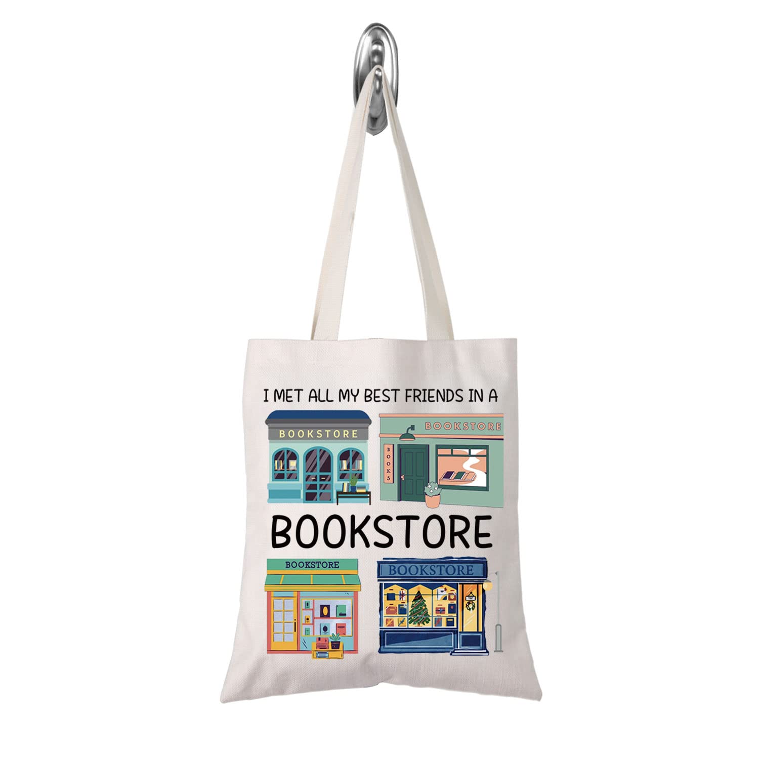 TSOTMOTSOTMO Bookstore Addict Gift I Met All My Best Friends In A Bookstore Tote Bag Great Gift For Readers Writer Gift