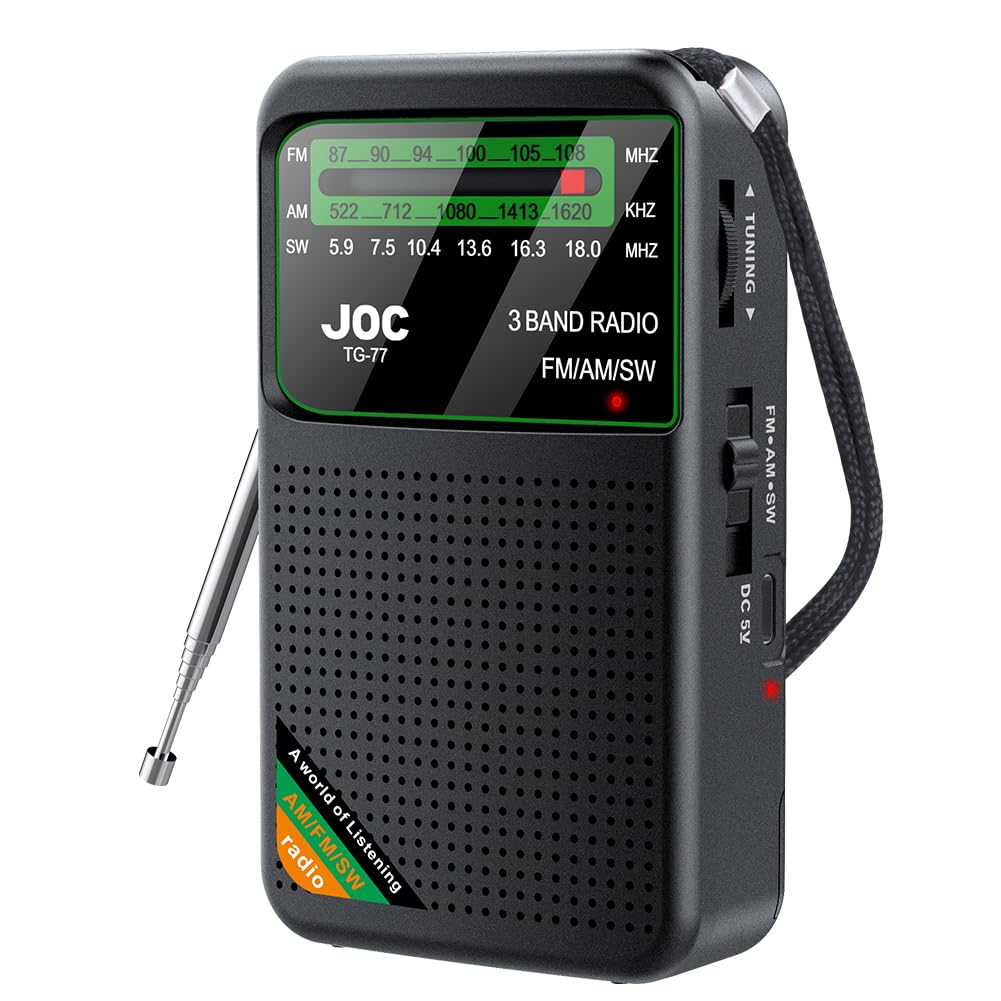 Radio Portátil AM/FM/SW Con Batería 1200 MAh, Altavoz Estéreo, Salida Para Auriculares, Para Camping Y Viajes