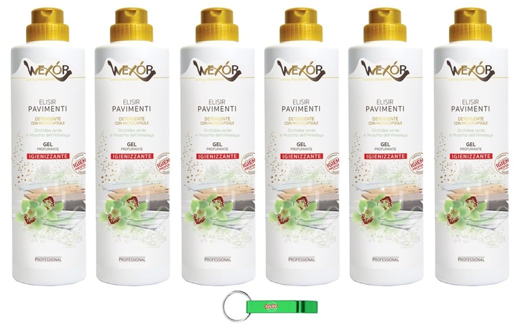 WEXOR Limpiador de suelos Elisir Pavimenti Verde Himalaya/Gel limpiador con microcápsulas 750 ml + llavero Beni Culinari gratuito