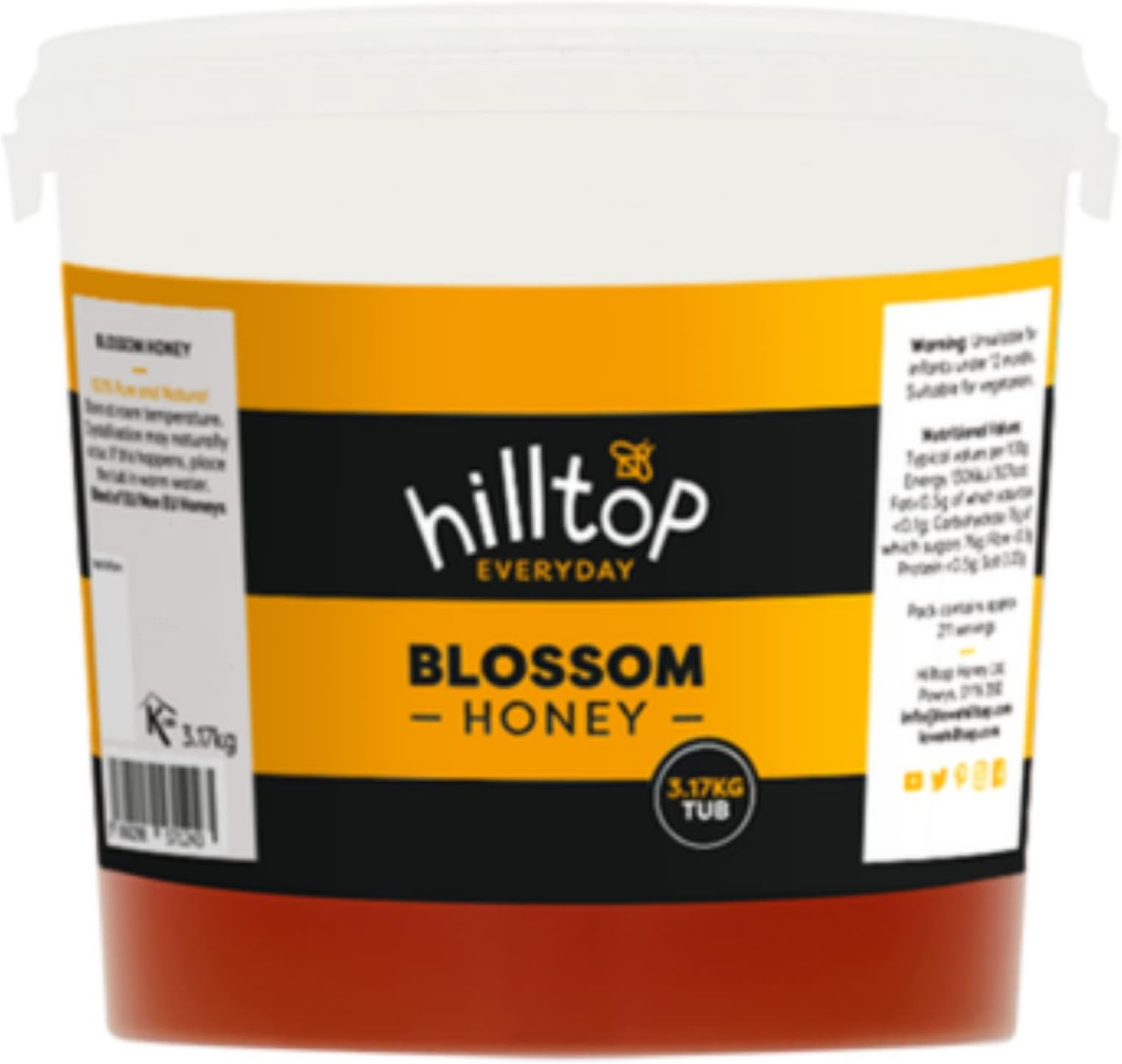 Hilltop Honey - Blossom Honey - Tub - 3.17kg