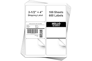 3-1/3" x 4" Shipping Address Labels for Laser & Inkjet Printer