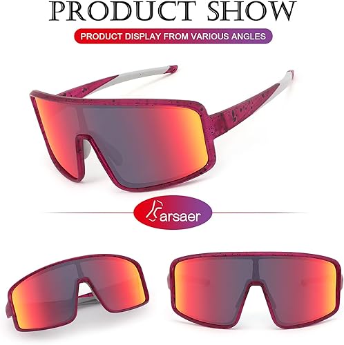 Miniatura 3 de Karsaer Vision - Gafas de sol deportivas para hombres y mujeres, gafas de sol de béisbol para jóvenes, niños, adolescentes y niñas