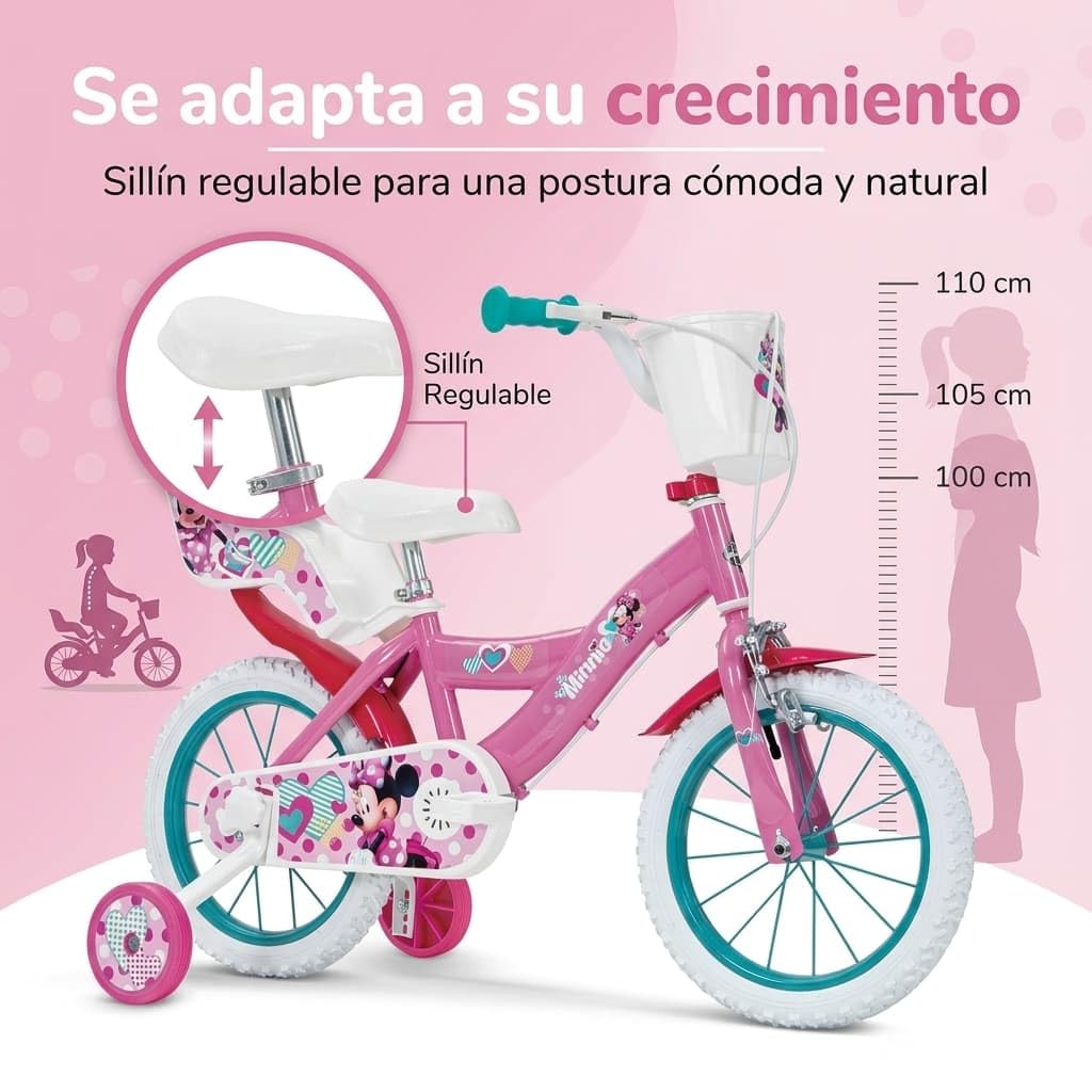 TOIMSA Bicicleta 14" Minnie Huffy 4/6 Años
