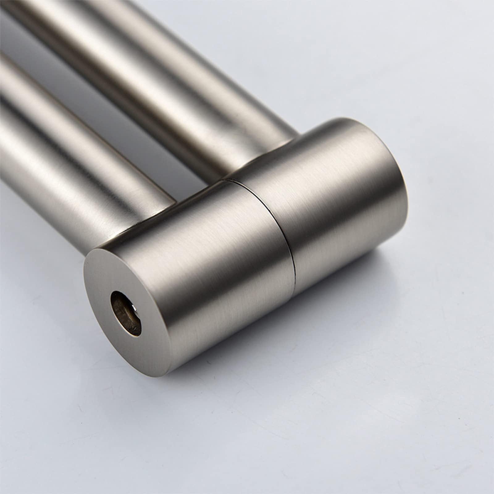 Topffüller-Küchenarmatur aus Messing, faltbar, ausziehbar, wandmontiert, mit Kalt- und Warmwasseranschluss, gebürstetes Nickel