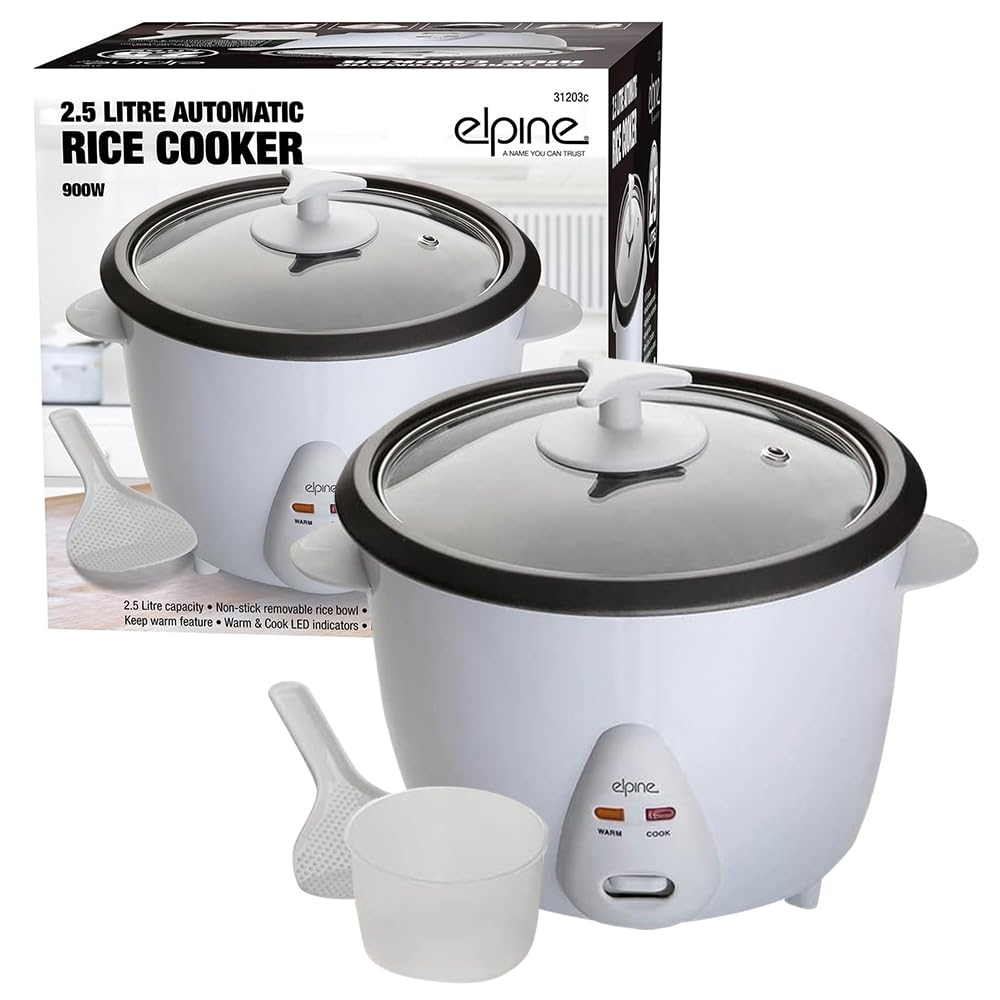 Bargains-Galore White Non Stick Automatic Electric Rice Cooker Pot Warmer Warm Cook (2.5L)