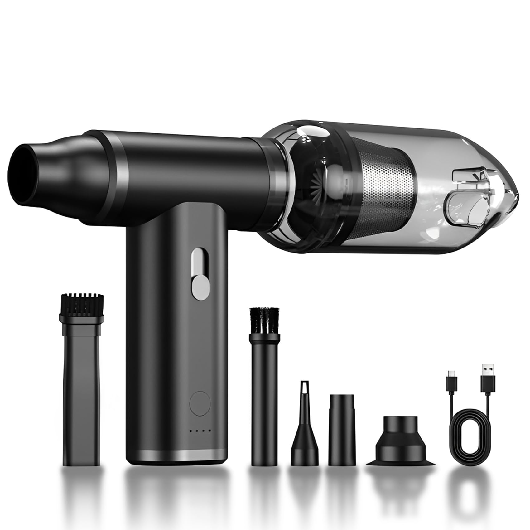Compressed Air Duster Vacuum Cleaner 4-in-1 150 000RPM Powerful Electric Air Duster Cordless Rechargeable with Adjustable Speed Handheld