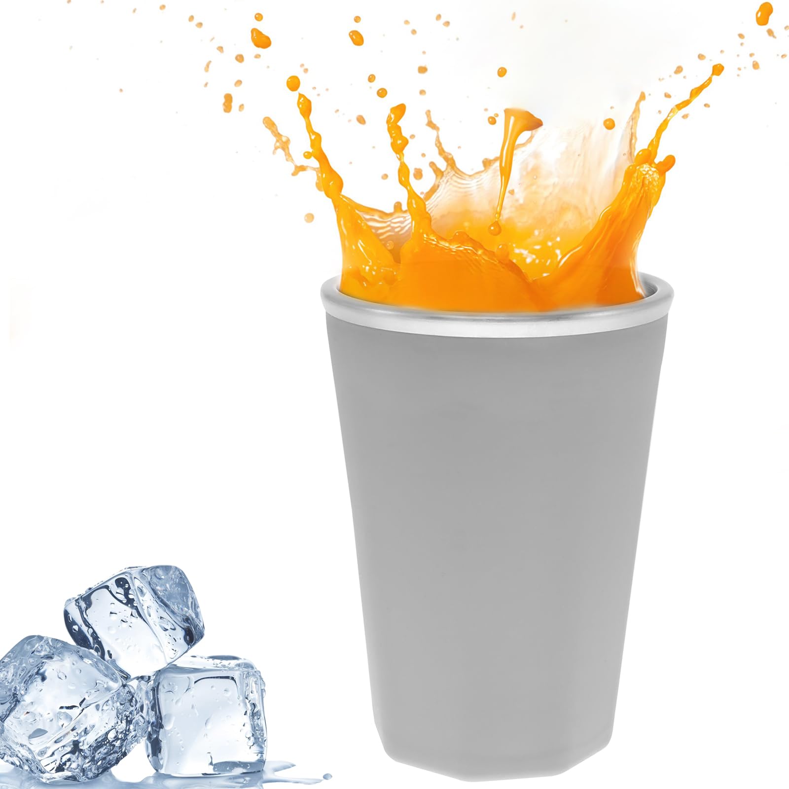 SHASUXTING Wine Freeze Cooling Cup with Lid 330ml Quick Cooling Refrigeration Cup Silicone Freezer Cup to Keep Cold Wine Cooling Cups for Camping Barbecue Picnic(Grey), Gray