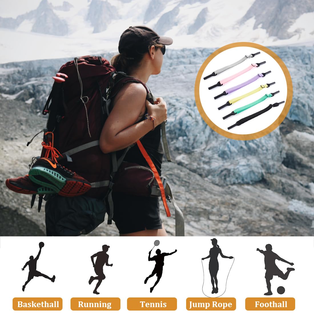 Cordini Elastici Per Occhiali | Set Da 3 Pezzi Antiscivolo | Regolabili Per Uomo, Donna E Bambini | Per Sport E Attivit&agrave;