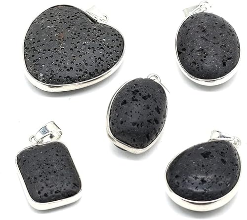 QSLLER Colgante de piedra natural, joyería de moda de roca volcánica para hacer accesorios de collar de bricolaje, regalos exquisitos, tamaño