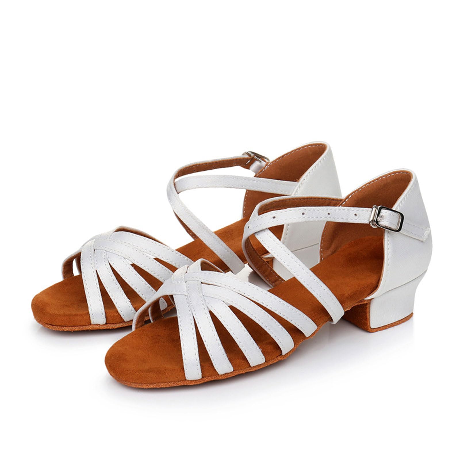 LuminescentDream Women And Girls' Latin Dance Shoes,Low Heels Open Toe Ballroom Practice Performence Dancing Shoes,Breathable Shoes Indoor,for Beginners Practice