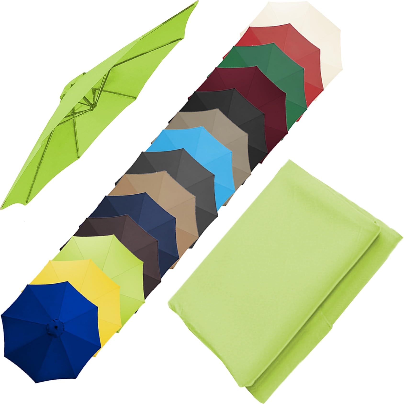 Replacement Canopy Top, Patio Umbrella Replacement Cloth, Garden Canopy Cover Replacement Cover For 200cm(6.5')-6 Arms 270cm(8.8')-6 Arms 270cm(8.8')-8 Arms 300cm(9.8')-6 Arms 300cm(9.8')-8 Arms(Color