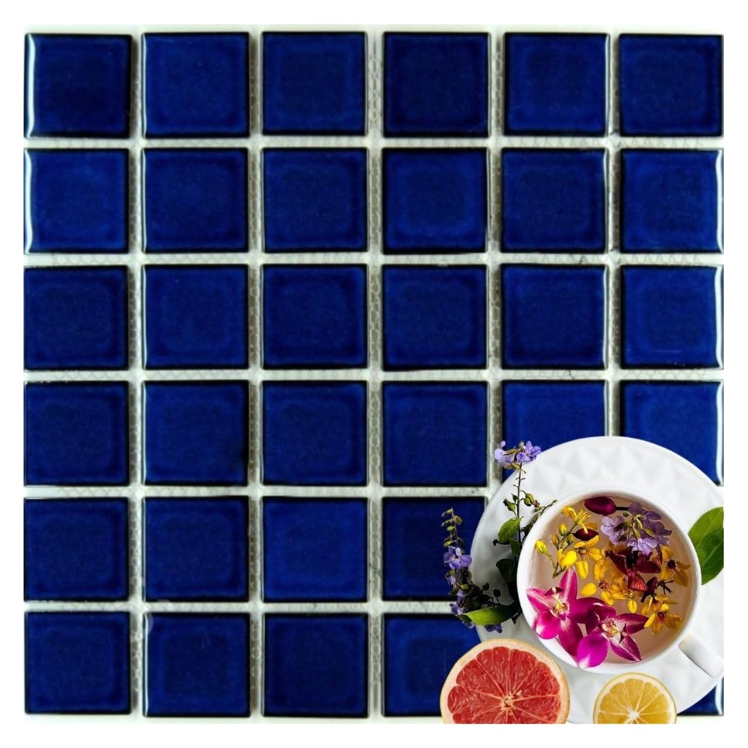 Tenedos Premium Quality 2x2 Cobalt Blue Porcelain Square Mosaic