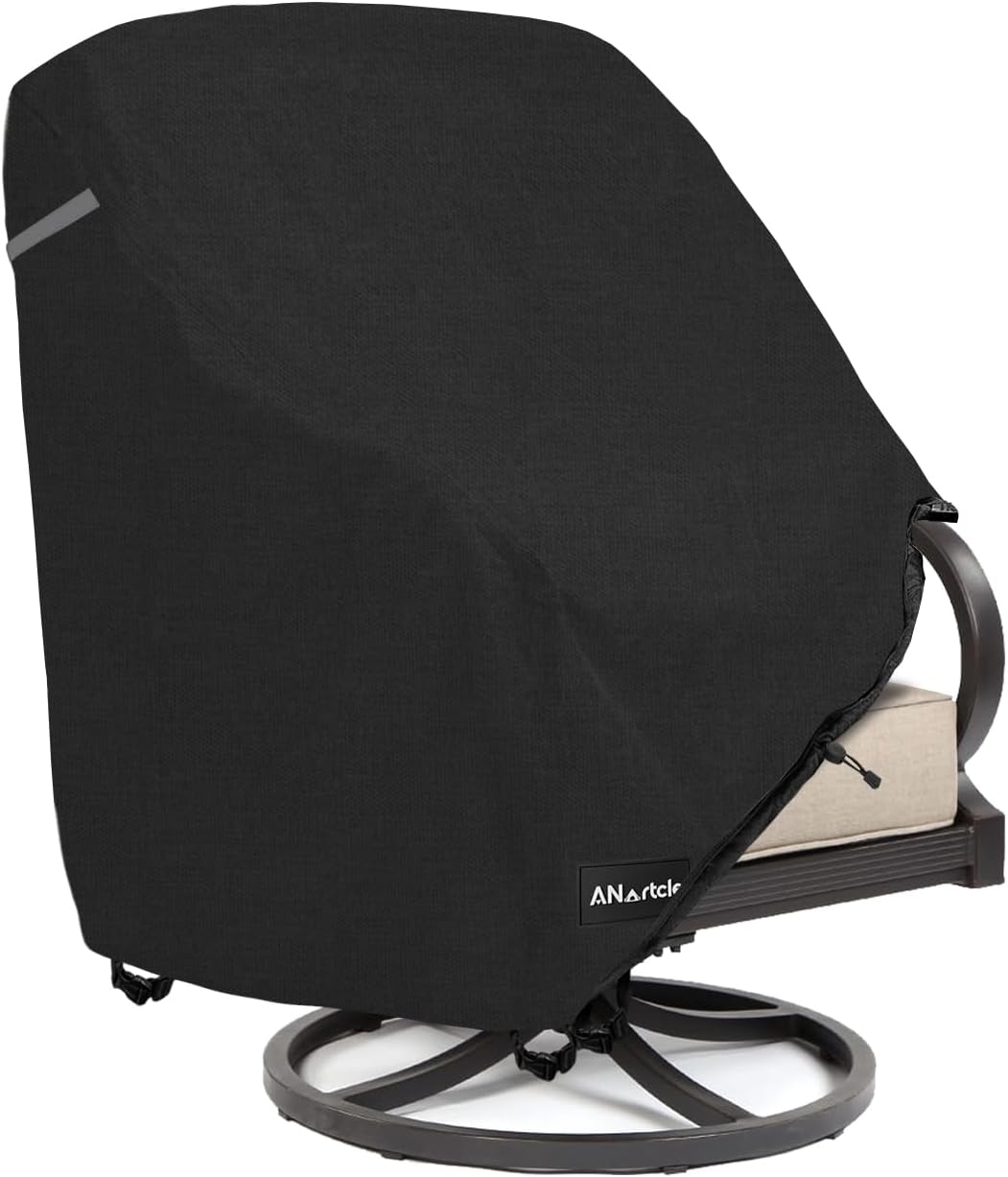 Patio Chair Covers,30W x 33D x 36H inches,600D Waterproof Heavy Duty Outdoor Lawn Patio Furniture Covers,Patio Swivel Chair Covers for Outdoor Furniture,Black 1Pack-30"D x 33"W x 36"H 1park-black