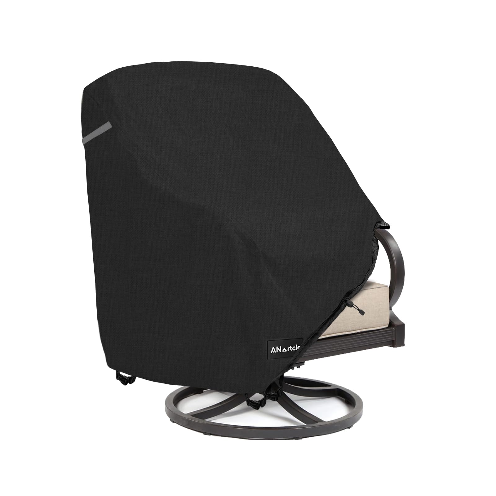 ANartcle Patio Chair Covers,600D Waterproof Heavy Duty Outdoor Lawn Patio Furniture Covers,Patio Swivel Chair Covers for Outdoor Furniture(35W x 37D x 36H inches)Black