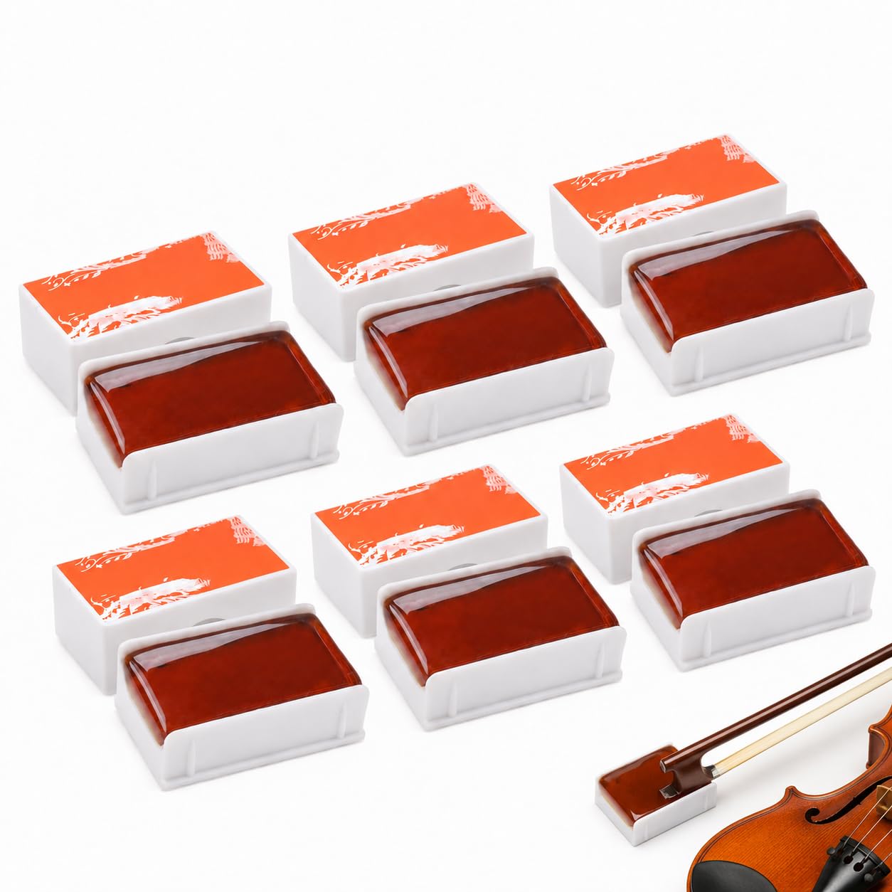 6PCS Colophanes Naturelles pour Instruments à Cordes Frottées, Colophane pour Violon et Violoncelle, Résine Anti-Poussière à Faible Emission, Amélioration du Son et Adhérence Optimale