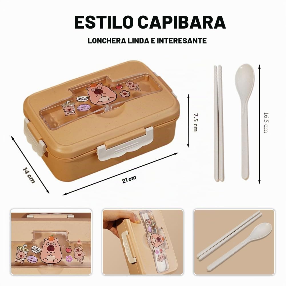 Capybara Backpack Kids, Capybara Bolsa De Almuerzo Para Niños y Fiambrera Para Niños Con Botella, Mochila Capybara Escolar Schoolbag Capibara Plush & Llaveros Portalápices Regalo para Niños