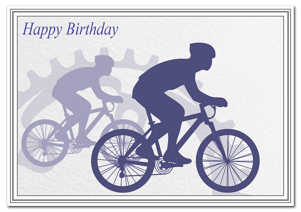 Senior Trike - Men's Happy Birthday Greeting Card With Envelope