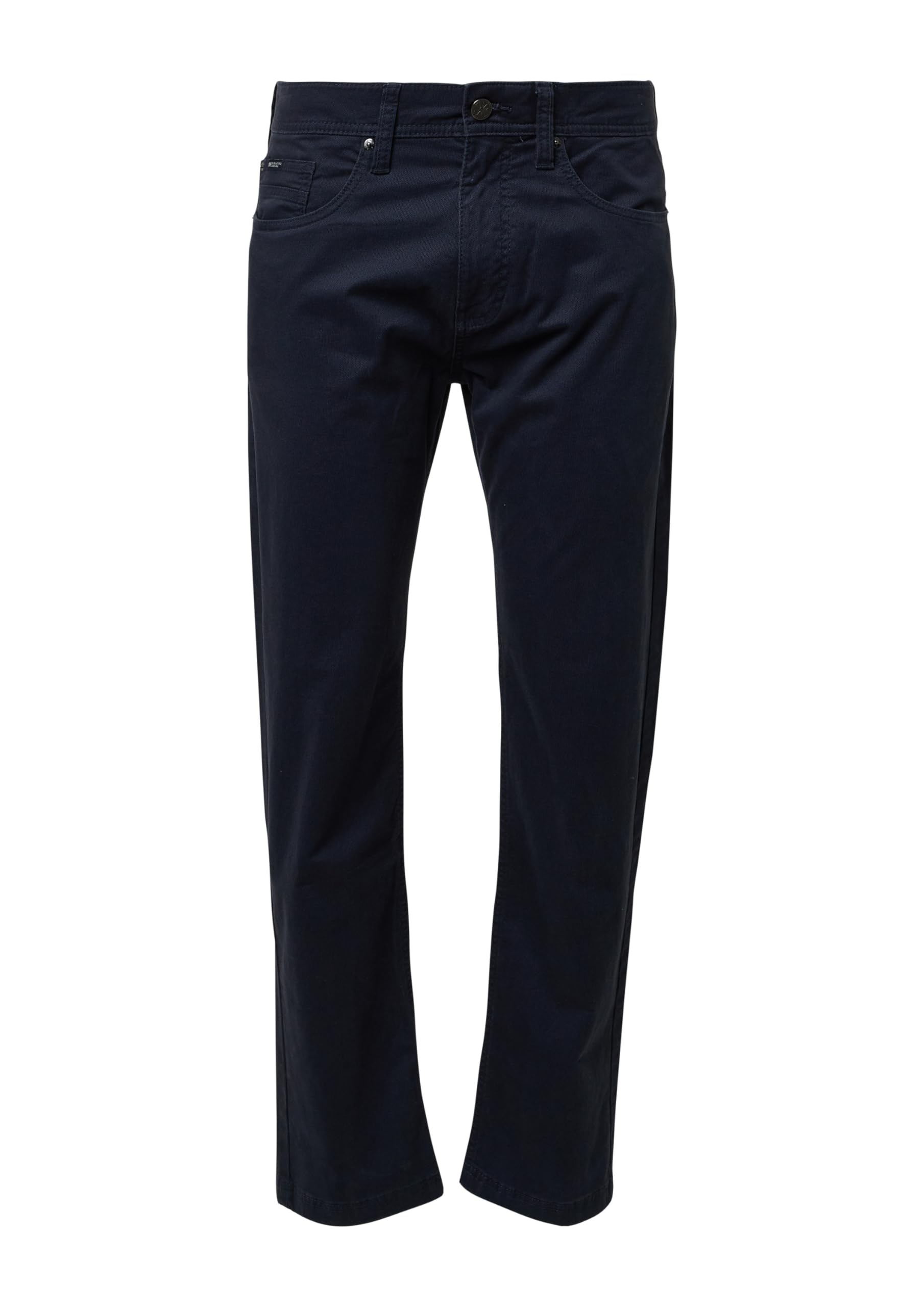 s.Oliver Regular Fit: Fein gemusterte Hose aus Baumwollstretch