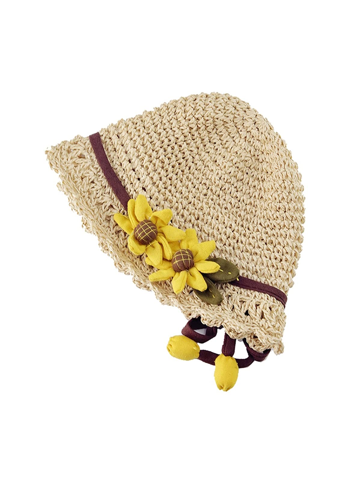 Sombrero de Verano para niños, Sombrero de Paja para niñas, Sombrero de Verano Fino y Transpirable para el Sol, Sombrero para el Sol, Playa, Princesa, Viento, bebé (1 M 2 6Y)