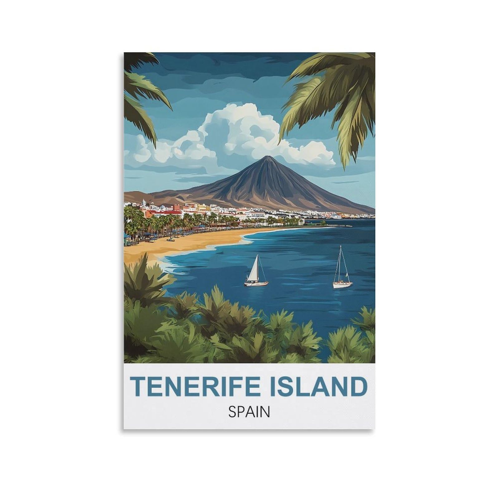 Tin Sign Vintage Retro Tenerife Island Spains Inspirational Sign Home Wall Art Decor for Home Kitchen Bar Club Decoration 15x30cm