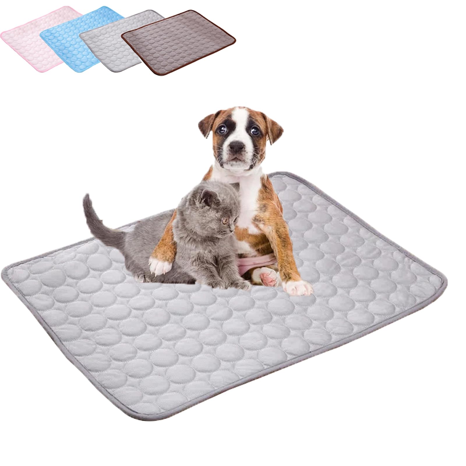 Firmelle Cooling Mat,Firmelle Cat Cooling Mat,Portable Breathable Pet Cooling Mat for Summer (Gray-L)