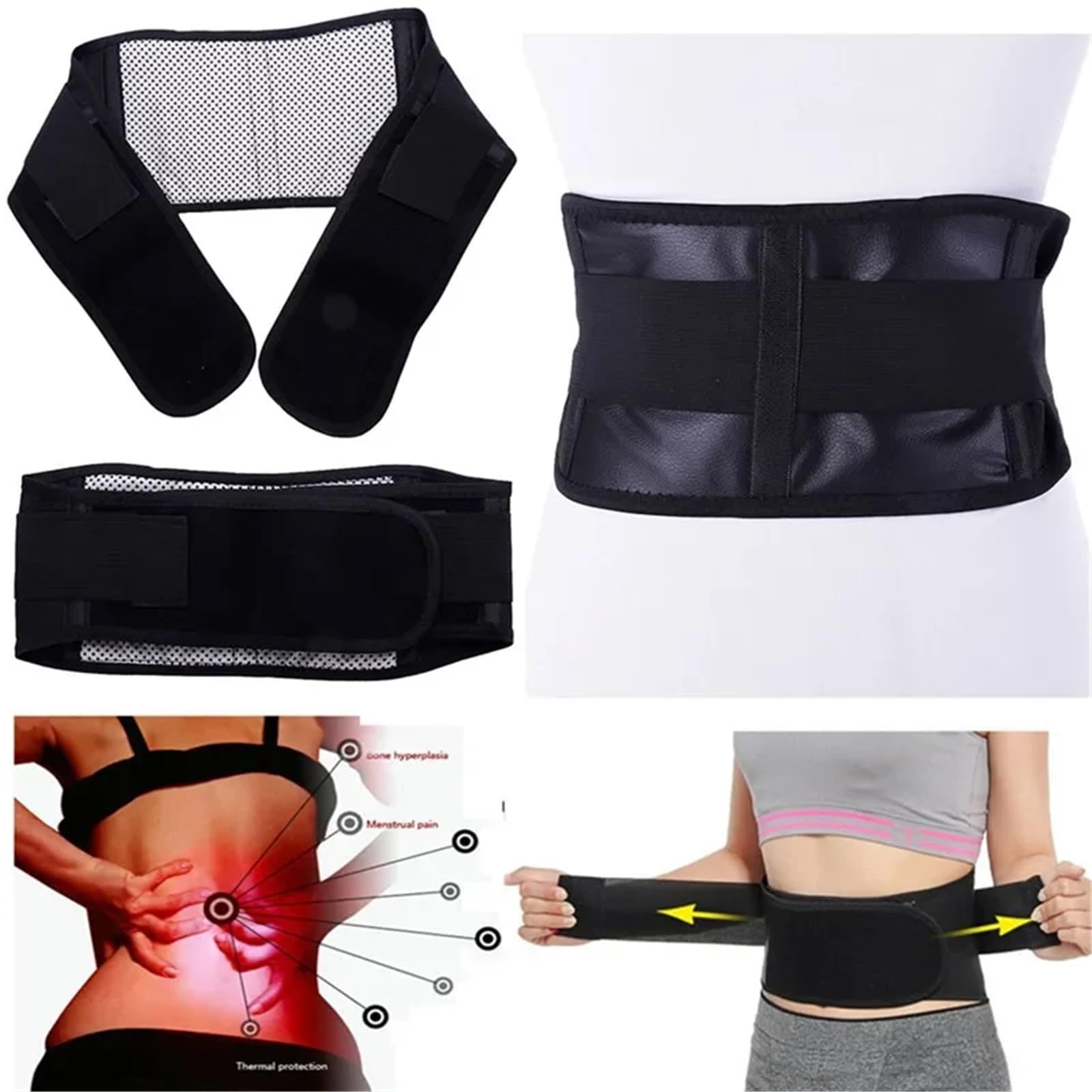 Fascia Lombare Supporto Cintura lombare con supporto for la schiena, doppia fascia(M 105cm)
