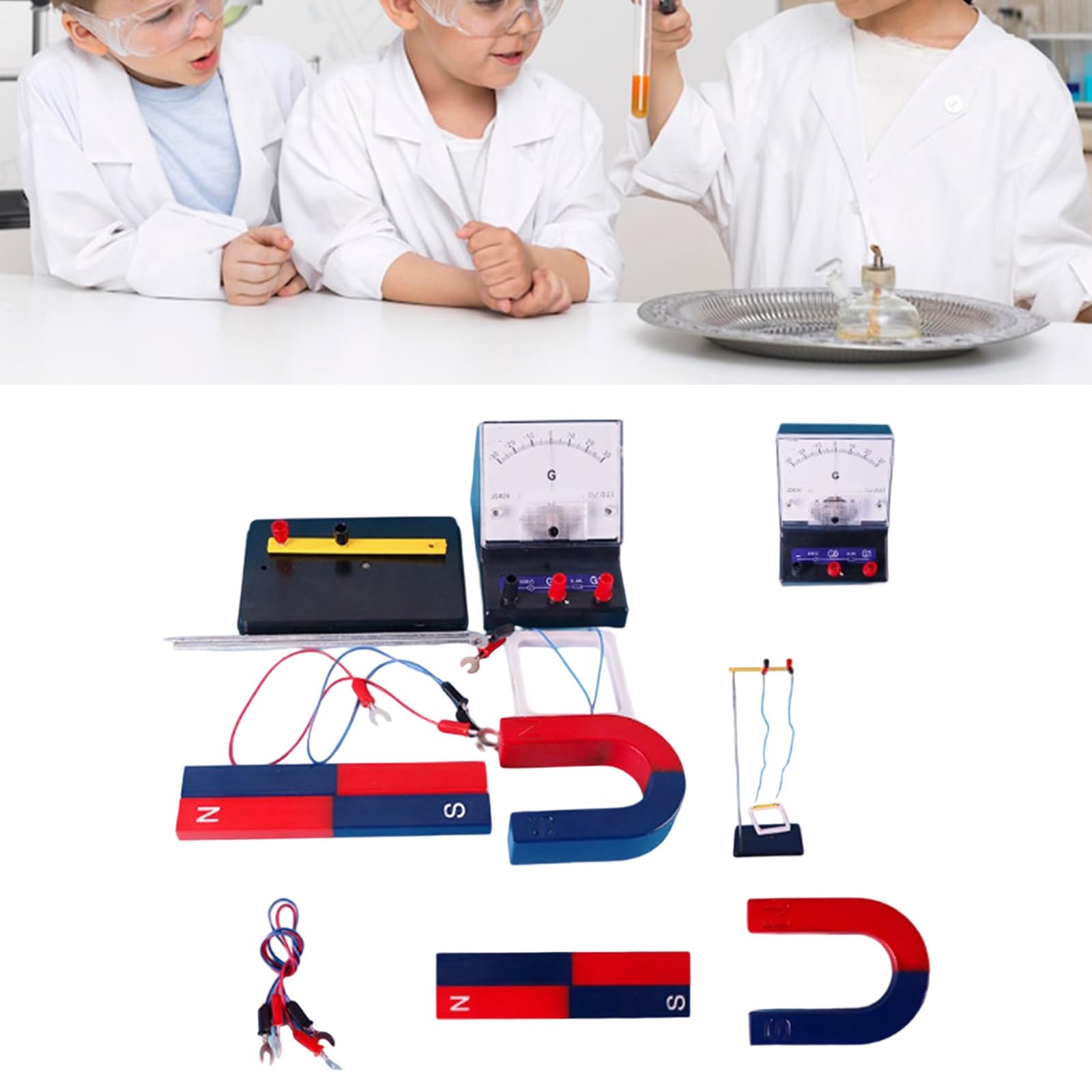 Matériel d'expériences d'induction pratique en électromagnétique, aide pédagogique pour enseignement en classe, démonstration, école, électromagnétisme, équipement de laboratoire