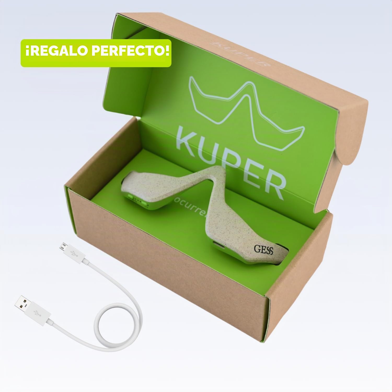 GESS Kuper - Gafas de microcorriente con 3 modos de intensidad, recargables, antienvejecimiento, levantamiento de la piel del contorno, microcorrientes faciales, estiramiento facial y antiarrugas