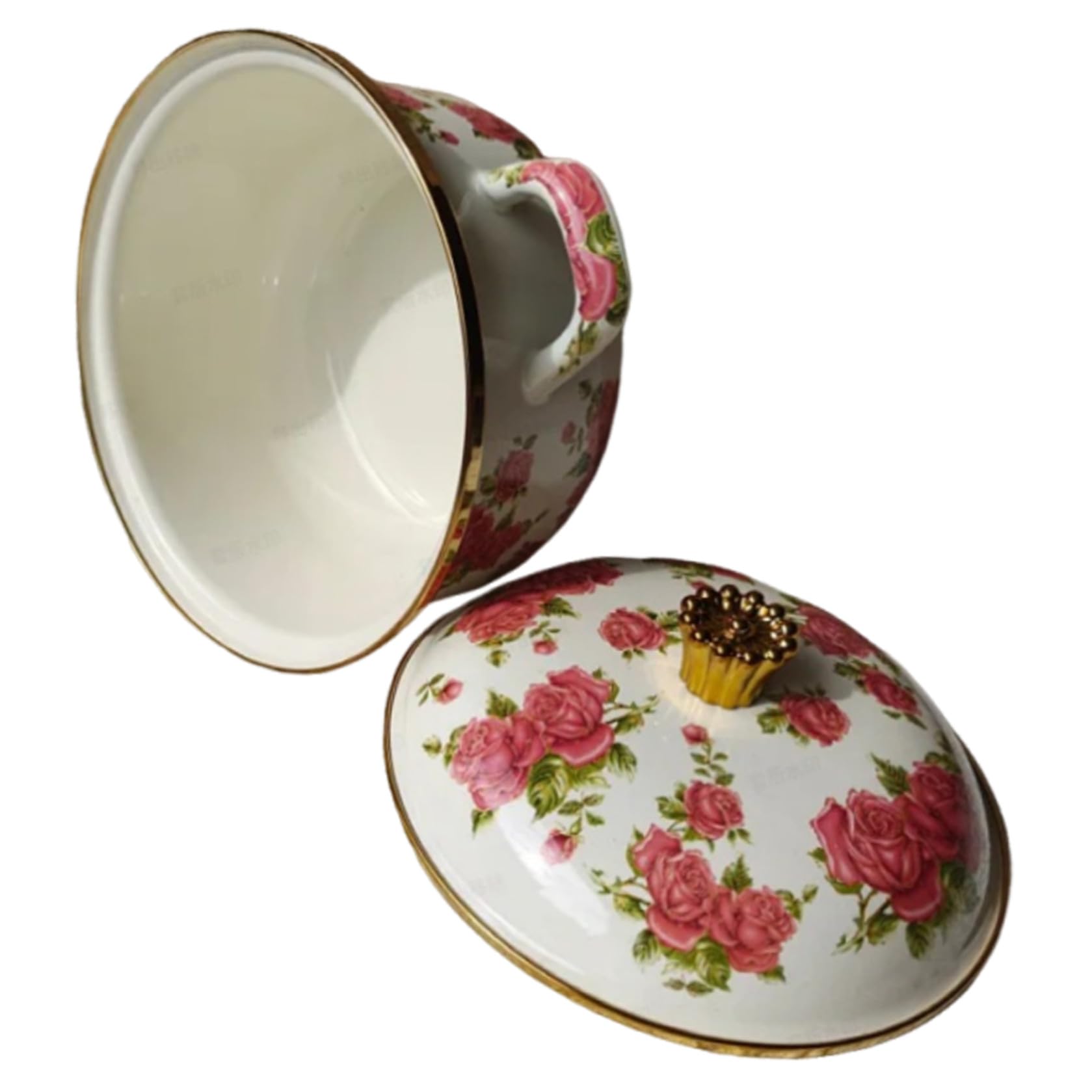 Marmite à Mijoter en Émail 4, 5 L avec Couvercle pour Induction | Double Poignées, Fond Épaissi et Intérieur Émaillé, Usage la Cuisine Maison, Compatible Plaques Électriques