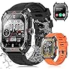 Smart Watches for Men Women with Call, Ultra Thin 2.02″ HD Touch Screen, IP68 Waterproof, Fitness Tracker with Heart Rate Blood Oxygen Monitor, 40Days Long Battery for Android IOS(with 2 bands)(Black)