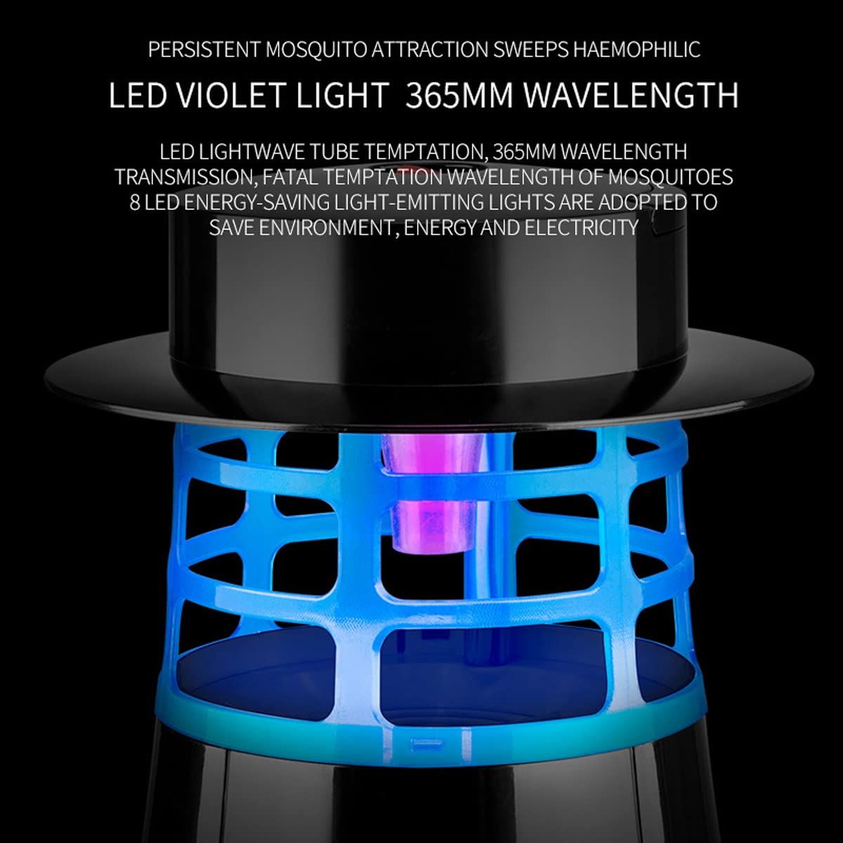 Przenośna lampa owadobójcza, pułapka na komary do domu, do ponownego ładowania, z przyłączem USB, pułapka na muchy na taras i do ogrodu (biała)
