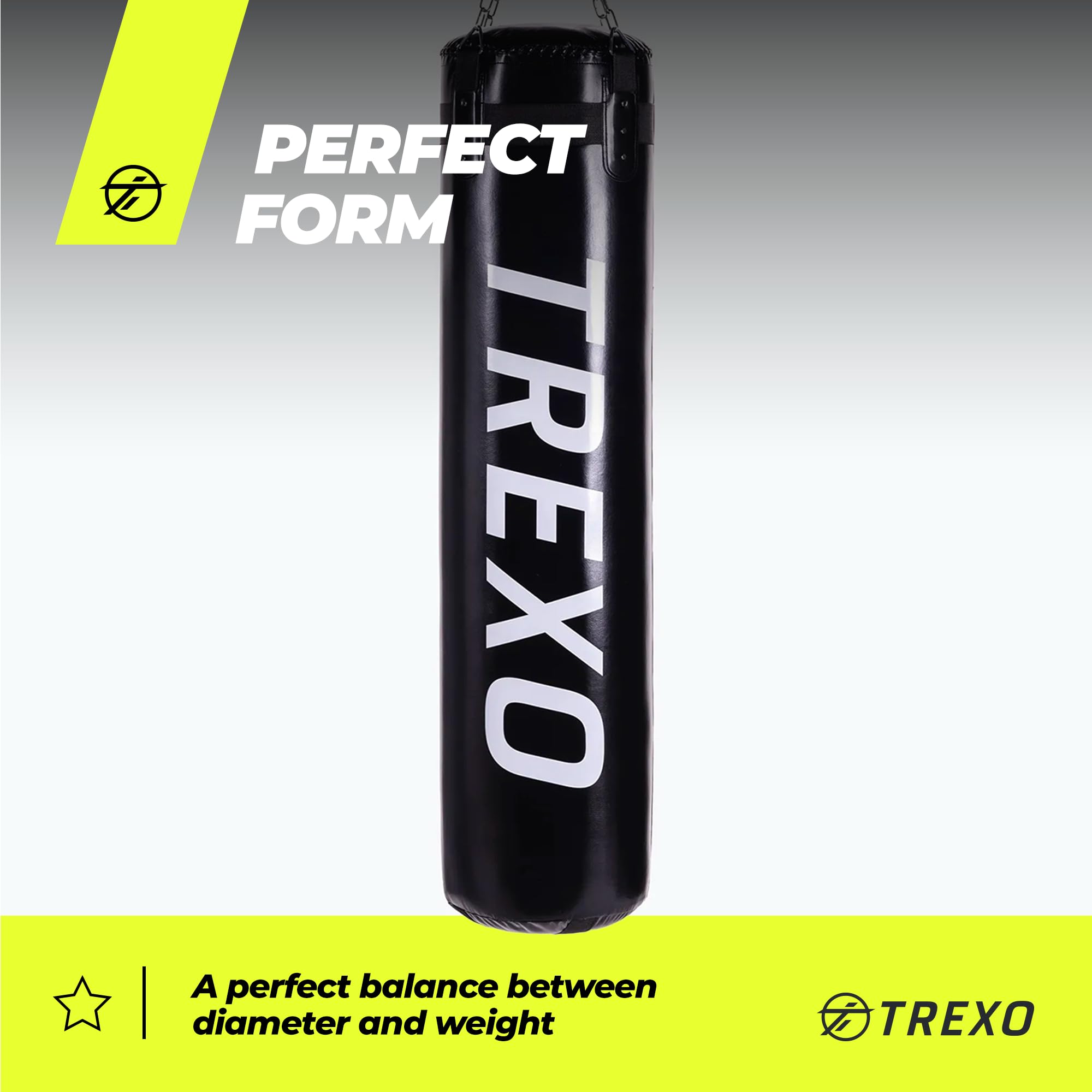 TREXO Saco de Boxeo 120|150 cm Piel PU Duradera Resistente al Desgaste Relleno con un Sistema de Absorción de Impactos Ideal para Entusiastas del Boxeo