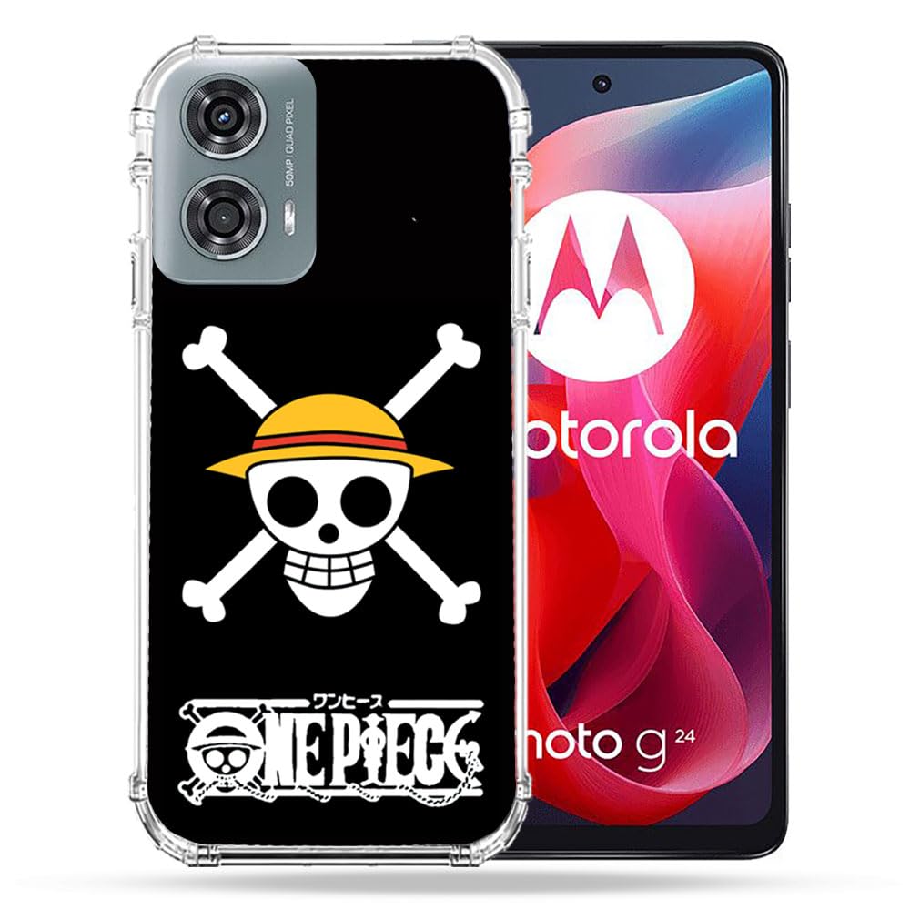 Cokitec Reinforced Case for Motorola G24 4G Manga One Piece Skull Design