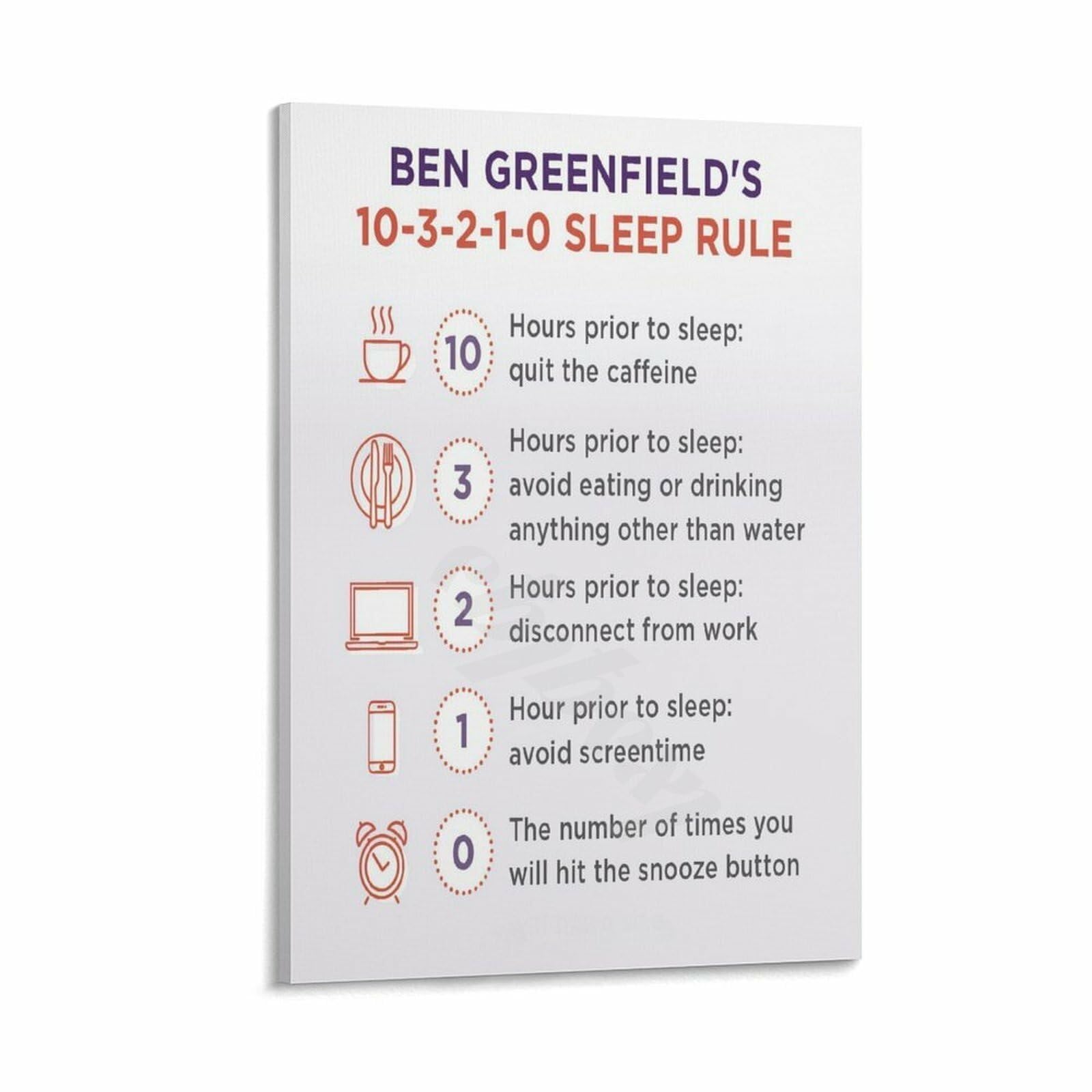 NWPNLXEA Calm and Restful Art Print Nighttime Routine Guide Poster Canvas Wall-Art Home Decor Gift Framed,08x12inch(20x30cm)