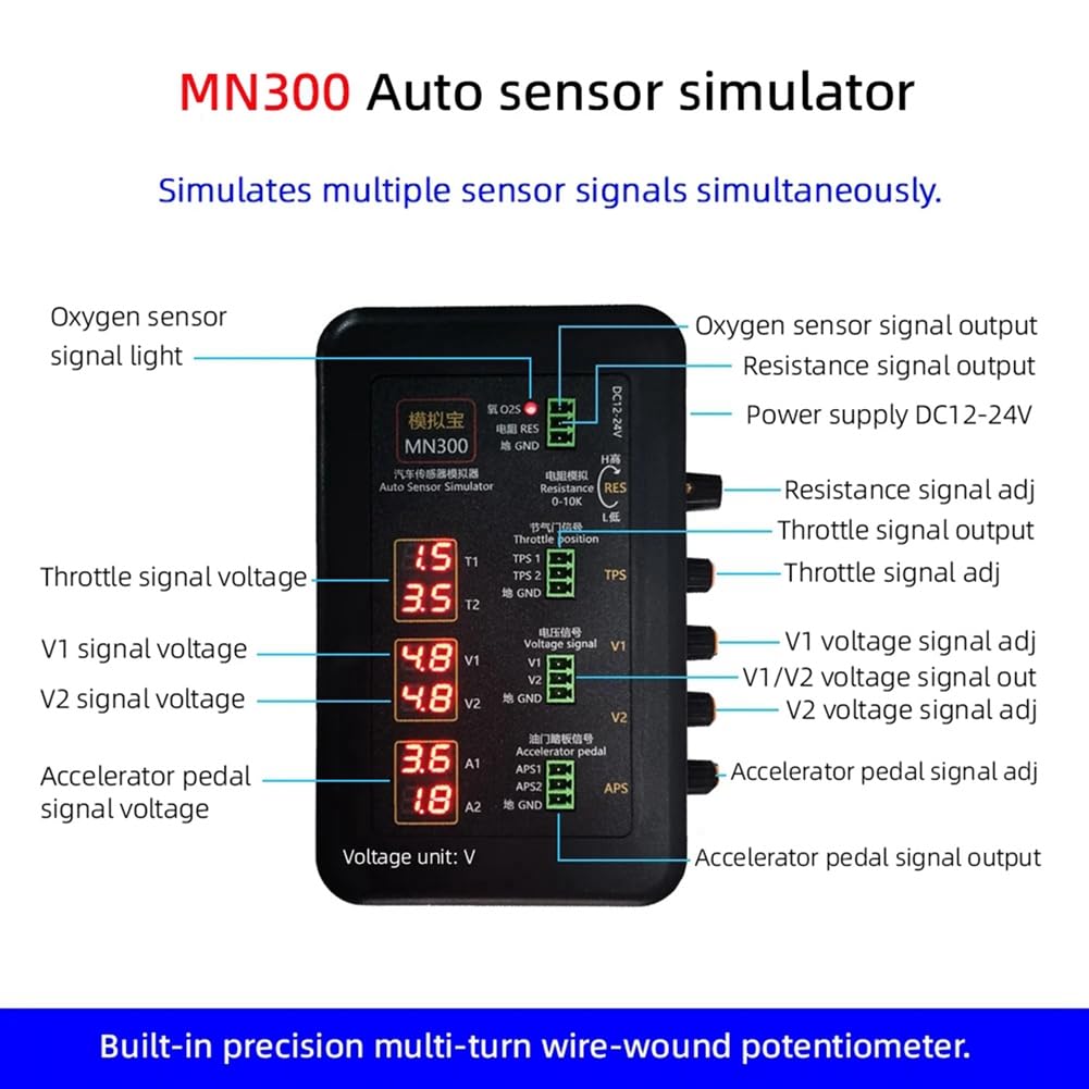 MN300 Simulador de Sensor Automático Probador de Señal Automotriz Generador de Señal de Sensor de Flujo de Presión de Aceite y Oxígeno para Riel de Automóvil