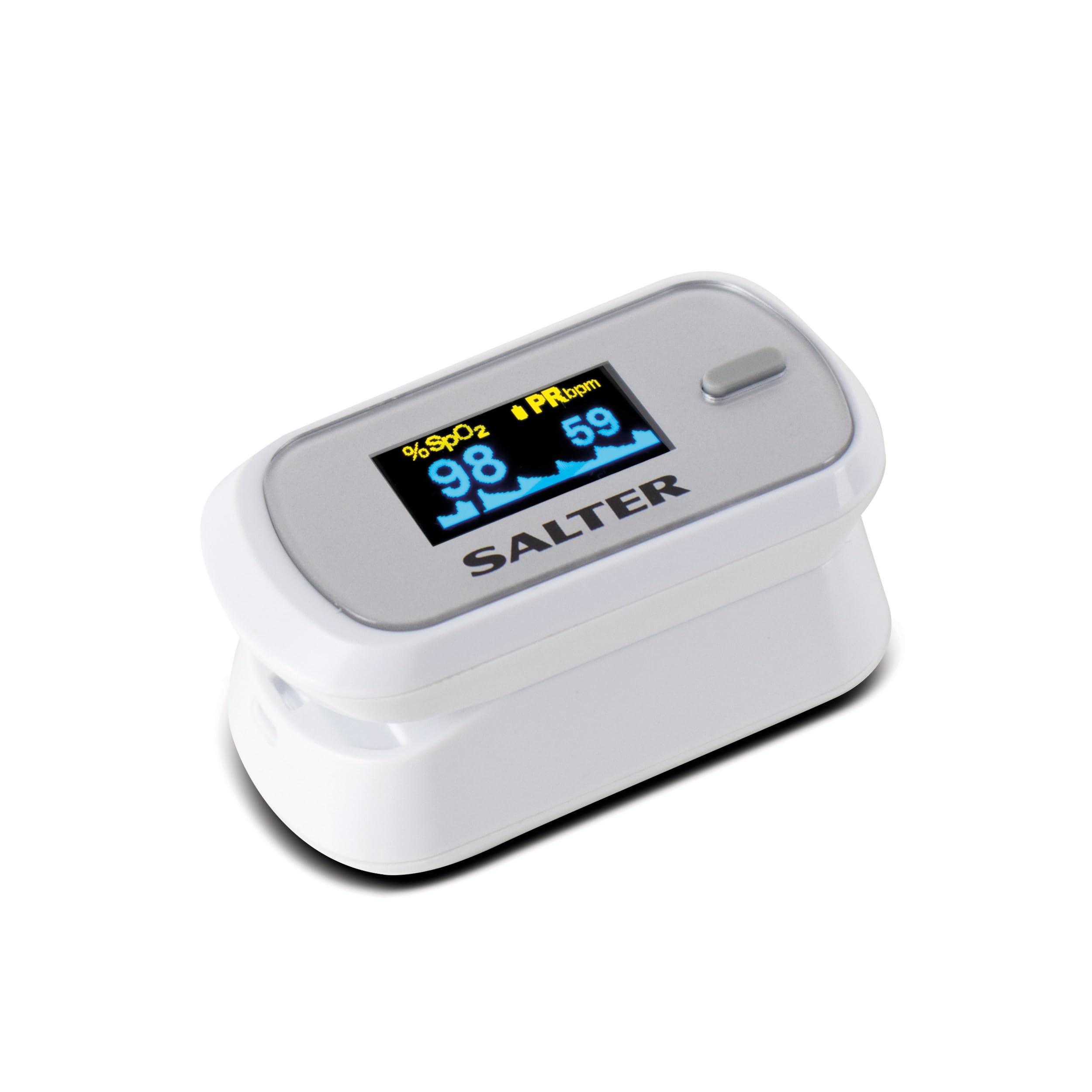 Salter PX-100-EU Pulsioxímetro Para El Dedo De La Colección OxiWatch, Con Lectura Rápida, Producto De Salud, Portátil Y Fácil De Usar, Incluye Un Apagado Automático, Consume Poca Energía