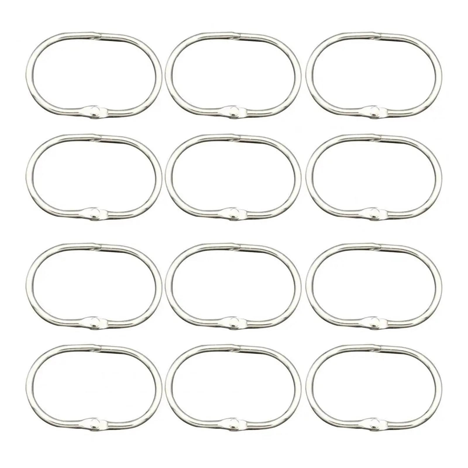 curtain hooks Shower Curtain Ring Anti-drop Smooth Rings 12pcs With Gliding Hooks for home(Silver)