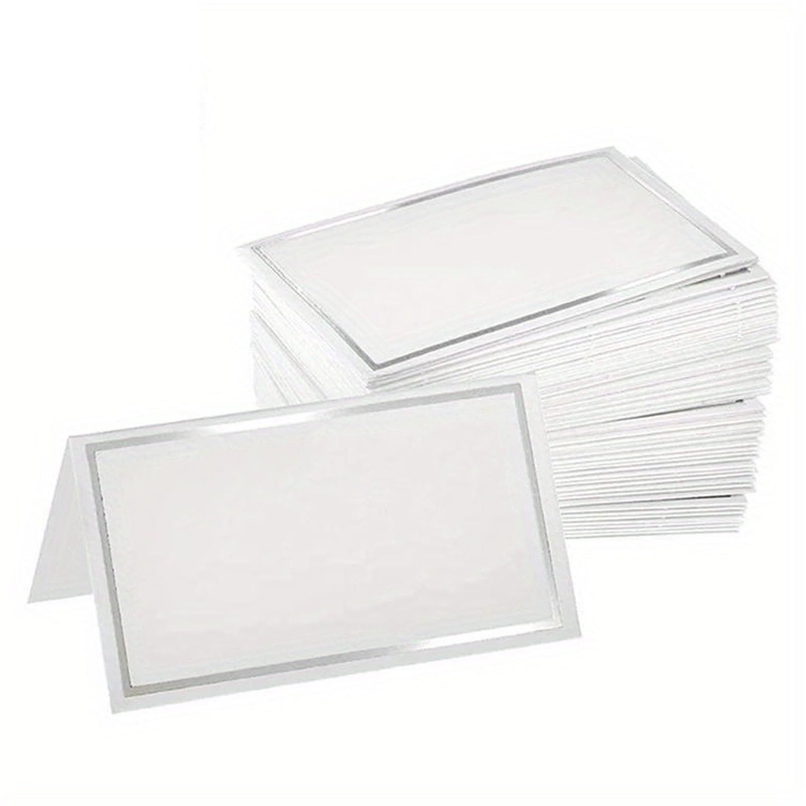 200 Stück Gold Silber Namen Tischkarten Hochzeit Sitzplatz Nummer Karte Weihnachten Geburtstag Party Gruß Tischdekoration Für Hochzeit(Single sided silver)