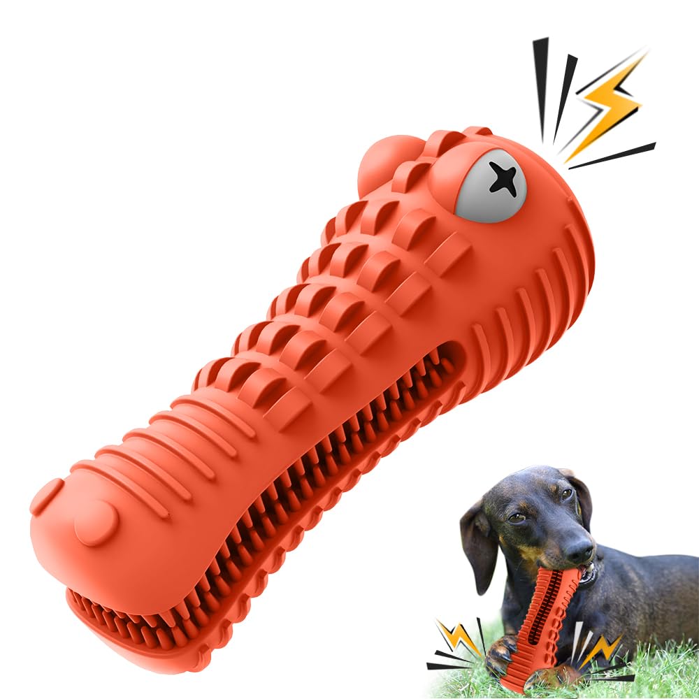Cutiful Dog Toys for Aggressive Chewers Large Medium Breed, Indestructible Dog Toothbrush Chew Toys, Squeaky Interactive Tough Extremely Durable, Dogs