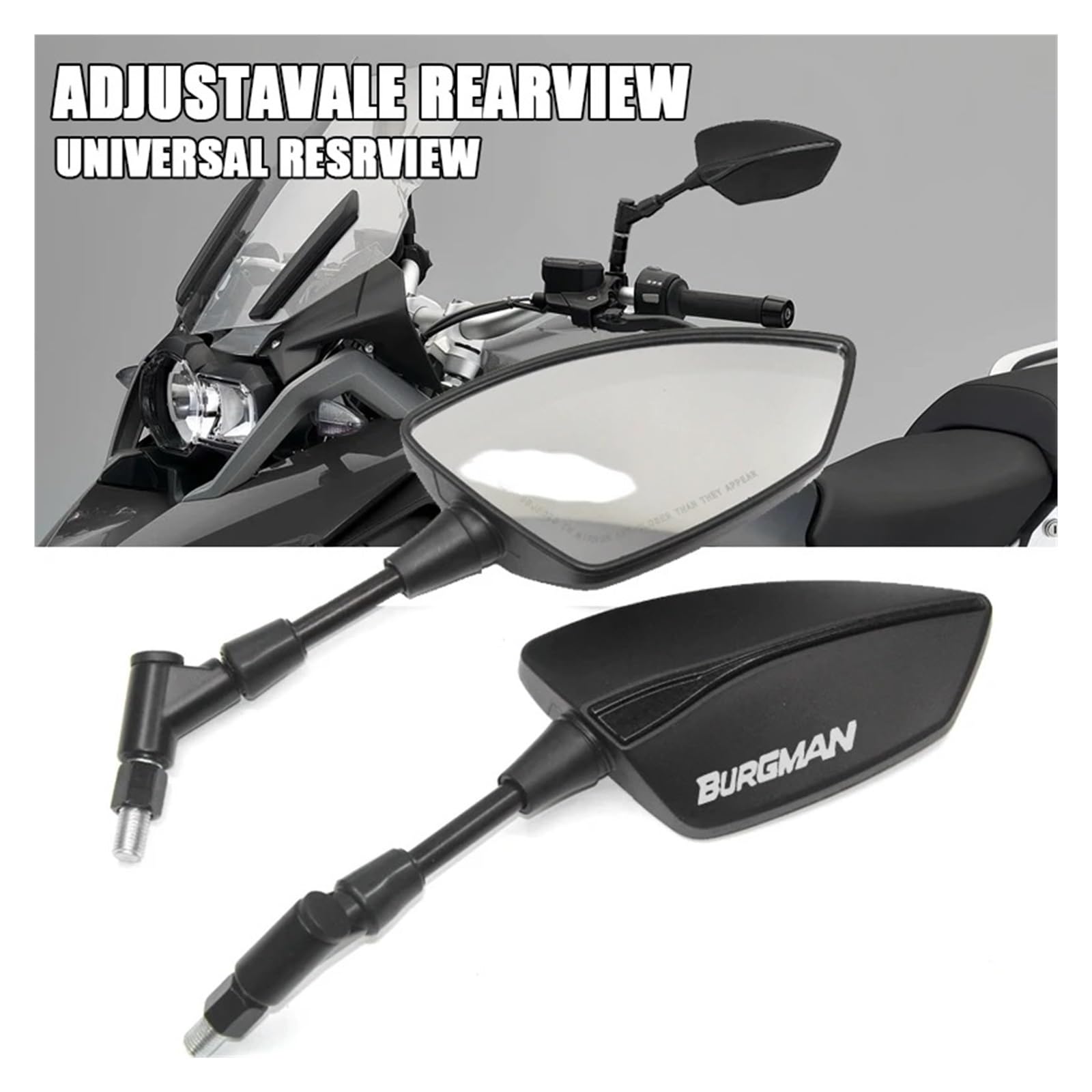 For SUZUKI BURGMAN AN125 AN250 AN400 AN650 AN 650 Burgman 400 650 125 200 Moto Specchi retrovisori laterali regolabili Specchi retrovisori(Blue)