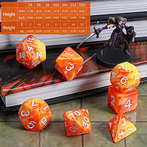 Image of CiaraQ 7pcs Polyhedral Dice Set for Dungeon and Dragons MTG Table Games